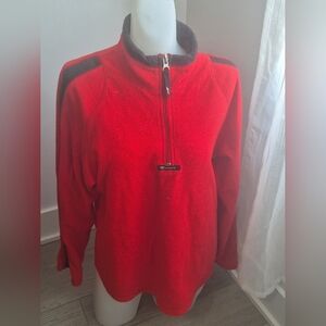 Columbia Red Fleece Quarter-Zip Pullover